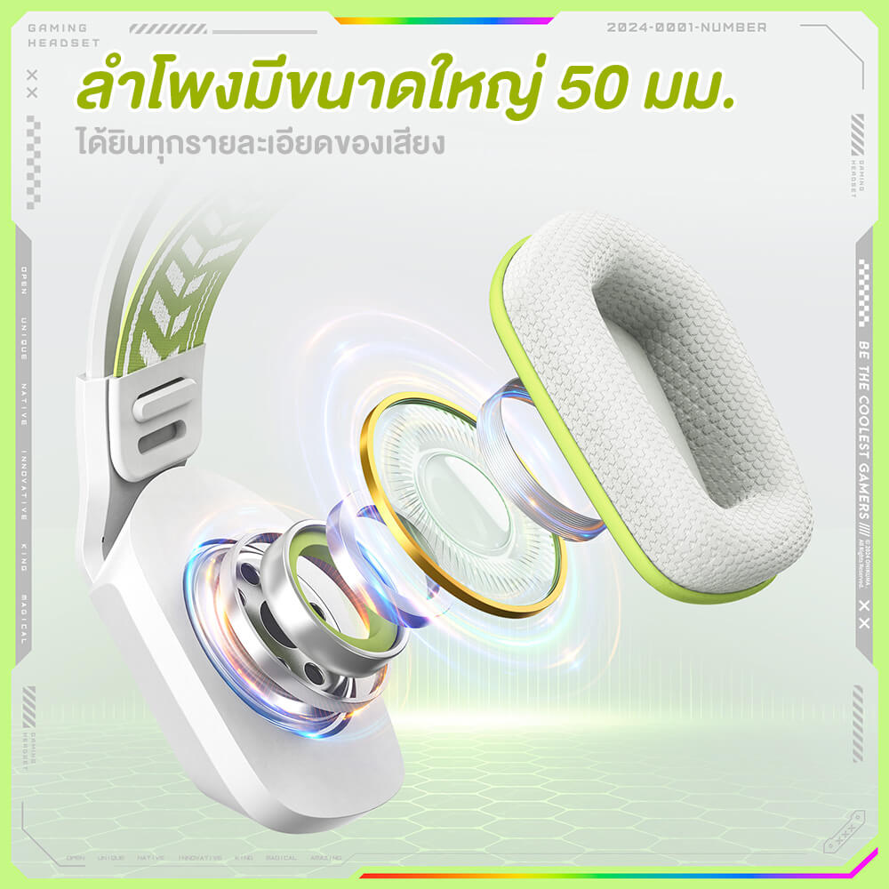 หูฟังเกมมิ่ง ONIKUMA X13 GAMING HEADSET - สีขาว